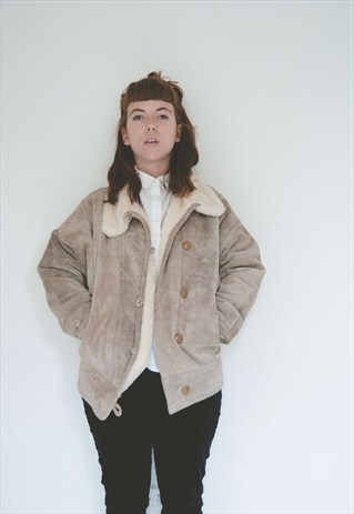 VINTAGE SHEARLING SHEEPSKIN FLIGHT BOMBER JACKET