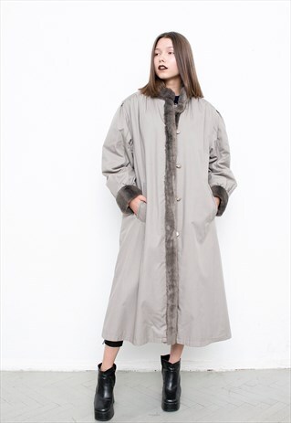 TAUPE FAUX FUR COAT