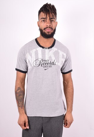 NIKE MENS VINTAGE T-SHIRT TOP MEDIUM GREY 90'S
