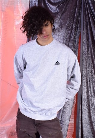 VINTAGE ADIDAS LIGHT GREY SWEATSHIRT