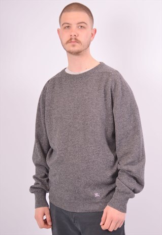 VINTAGE BURBERRYS JUMPER SWEATER GREY