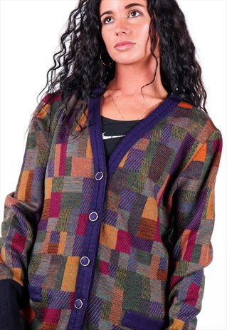 VINTAGE PATTERNED KNIT CARDIGAN K565