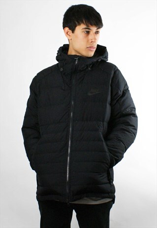 NIKE LONG DUCK DOWN PADDED PUFFER COAT, HOOD