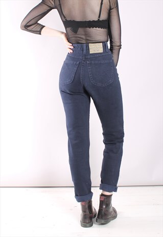 VINTAGE 80S NAVY BLUE HIGH WAISTED MOM JEANS
