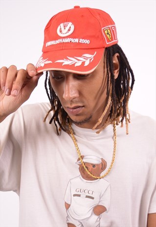 VINTAGE FERRARI F1 WORLD CHAMPION CAP RED