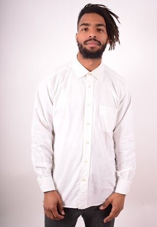 VALENTINO MENS VINTAGE SHIRT LARGE WHITE 90S