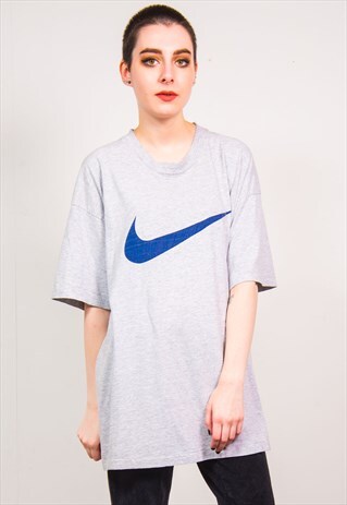 NIKE VINTAGE 90'S LIGHT GREY OVERSIZED SPORTS T-SHIRT