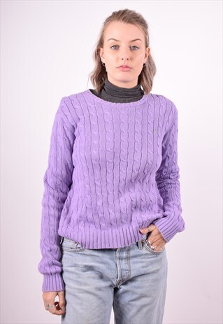 RALPH LAUREN WOMENS VINTAGE JUMPER SWEATER LARGE PURPLE 90'S