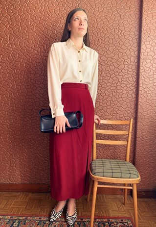 VINTAGE BURGUNDY SKIRT 90S