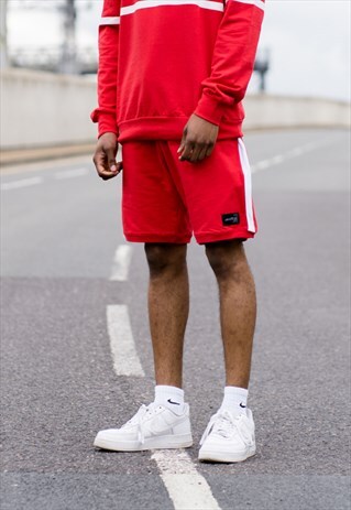 LEYTON SUMMER TRACKSET SHORTS - RED