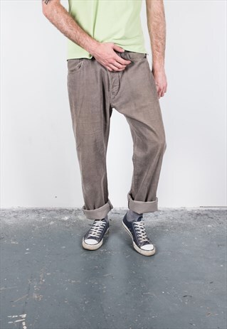 VINTAGE 1990S GREY LEVI'S CORD TROUSERS