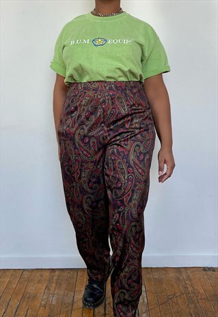 VINTAGE 80S HI-RISE PAISLEY TROUSERS (30)
