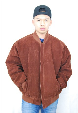 SUEDE LEATHER BOMBER JACKET (1990'S/MEN'S)
