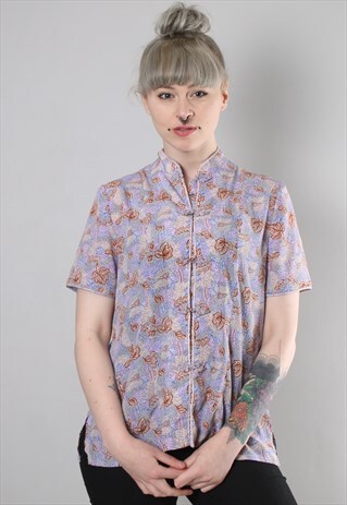 VINTAGE 90S PATTERNED CHINESE STYLE TOP