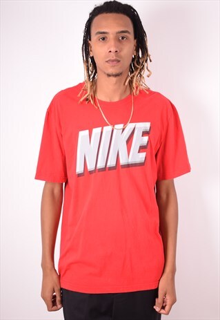 NIKE MENS VINTAGE T-SHIRT TOP 2XL RED 90S