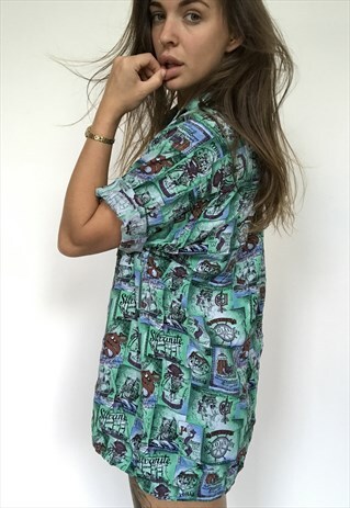 PATTERNED OVERSIZED RETRO VINTAGE UNISEX FESTIVAL SHIRT
