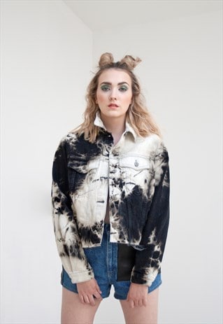 PHASEOUT REWORKED AND TIE-DYED DENIM JACKET