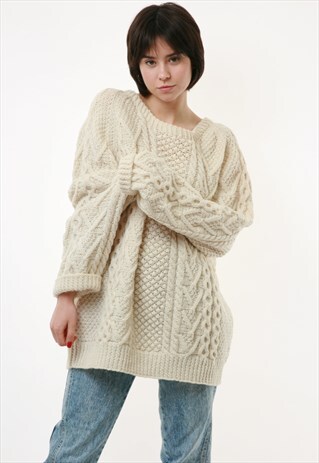 MARY O'FLAHERTY WOOL SCANDI KNITWEAR SWEATER JUMPER 18496