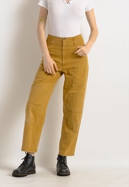 Woman Tapered MOMs Cotton High Waisted Trousers 7535