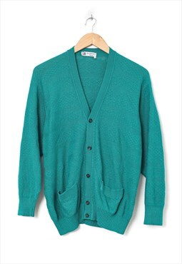 Vintage LANVIN Cardigan Sweater Knitted 80s Green