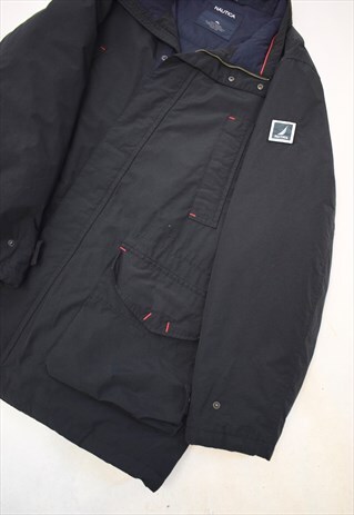 VINTAGE 90S NAUTICA BLACK REVERSIBLE COAT