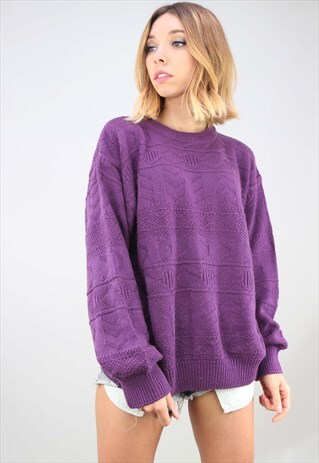 VINTAGE OVERSIZED PURPLE PATTERNED JUMPER