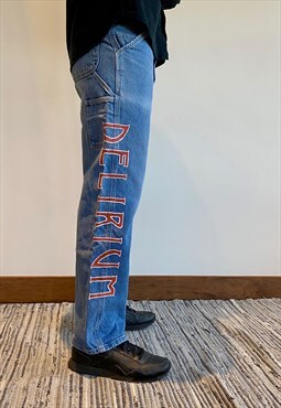 Reworked blue loose fit Carhartt jeans