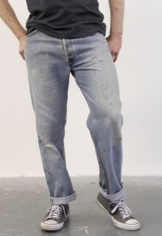 VINTAGE BLUE LEVI'S 501 PAINT JEANS