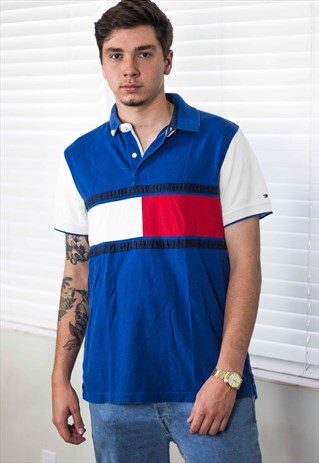 VINTAGE TOMMY HILFIGER SHIRT LOGO 90S L 10.5