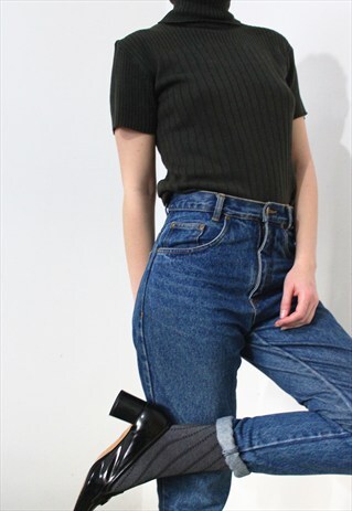 DARK KHAKI TURTLENECK TOP