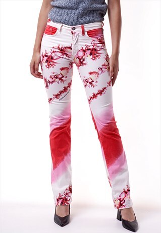 90S VINTAGE VERSACE JC STRAINGHT LOGO PRINT TROUSERS 1560