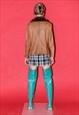 VINTAGE Y2K ICONIC FAUX FUR COLLAR LEATHER JACKET IN BROWN