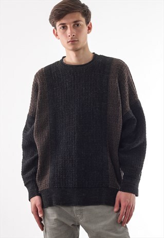 VINTAGE CARLO COLUCCI SWEATER 90S BROWN GREY KNITTED