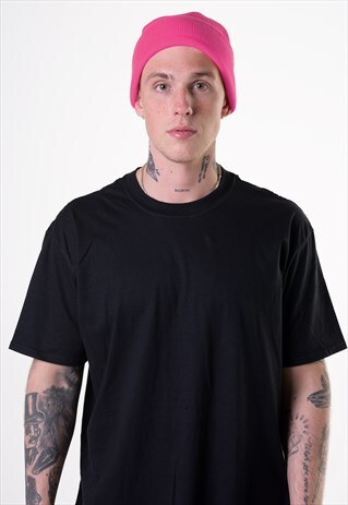 ESSENTIAL CUFFED BEANIE HAT - CLASSIC PINK