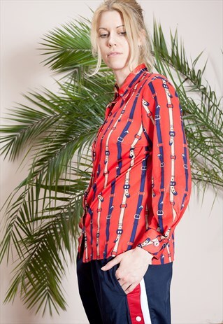 VINTAGE, LUXURIOUS, DECADENT BUTTONED BLOUSE FROM THE 80S