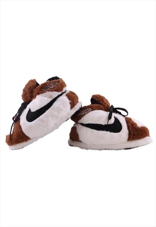 J1 RETRO TRAVIS UNISEX NOVELTY BROWN SNEAKER SLIPPERS