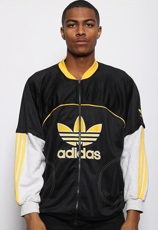 VINTAGE ADIDAS BIG LOGO TRACK JACKET BLACK