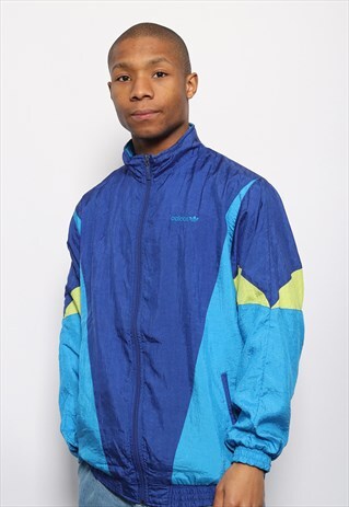 VINTAGE ADIDAS SHELL TRACK JACKET BLUE