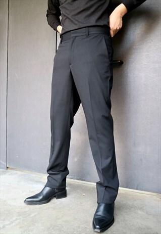 00S VINTAGE RARE GIVENCHY BLACK PLEATED TROUSERS