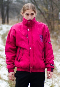 Vintage 90s Winter Ski Puffer Jacket in Pink