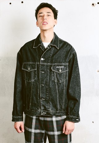 VINTAGE 90S BLACK DENIM JACKET
