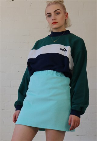 CORDUROY MINI IN TURQUOISE