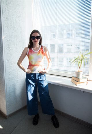 VINTAGE 90'S WHITE FISHNET CROPPED TOP