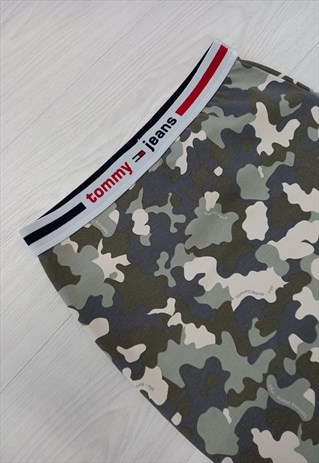 Y2K CAMO TOMMY HILFIGER TUBE SKIRT 