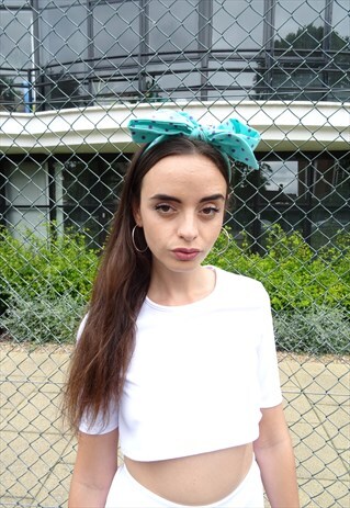 TURQUOISE BOW HEADBAND