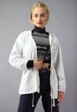 VINTAGE 90'S HOODIE SHIRT IN WHITE