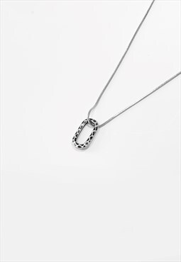 54 Floral Mottled Chain Link Pendant Necklace Chain - Silver