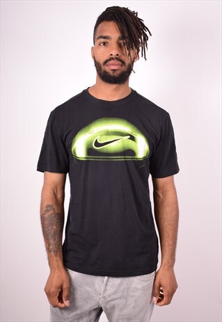 NIKE MENS VINTAGE T-SHIRT TOP MEDIUM BLACK 90S