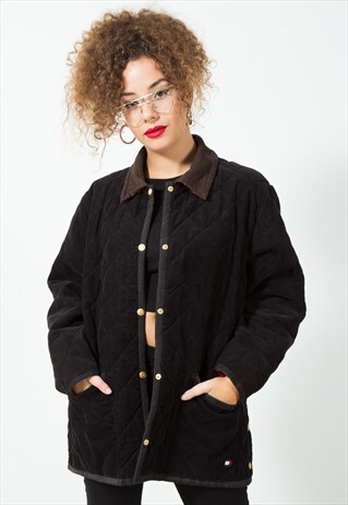 VINTAGE 80'S TOMMY HILFIGER CORDUROY COAT / S2176