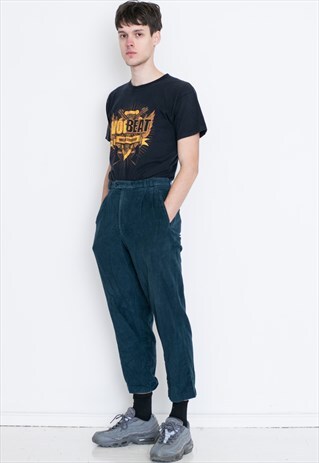 VINTAGE BLUE HIGH WAIST WIDE LEG RETRO JEANS